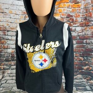 Pittsburgh Steelers Women’s Reebok Full Zip Black Hoodie Sz‎ M